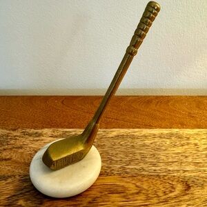 Vintage Brass Golf Club Paperweight